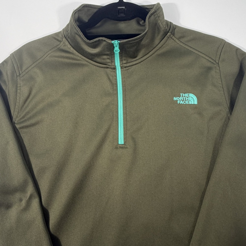 The North Face Pullover Womens XL Olive Green Excellent Quarter Zip Active Top - Picture 3 of 10